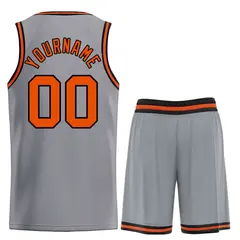 Dark Gray Orange-Black Classic Bull Sets Basketball Jersey 2