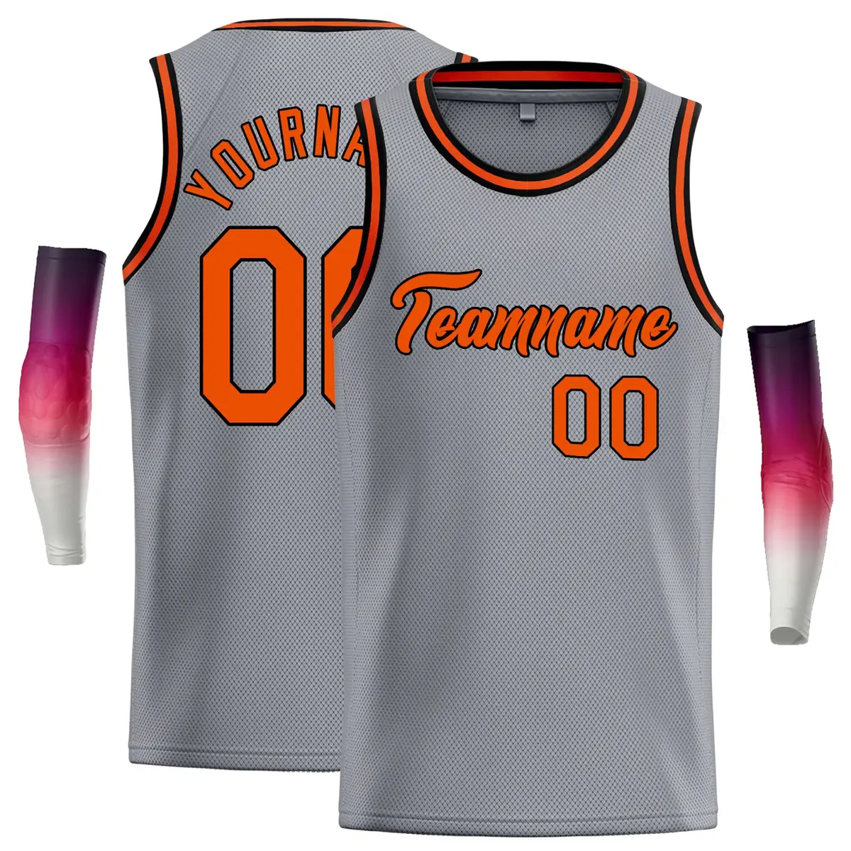 Dark Gray Orange-Black Classic Casual Basketball Jersey