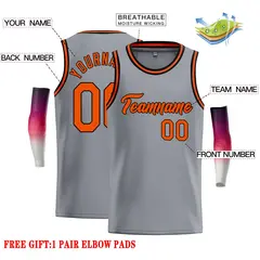 Dark Gray Orange-Black Classic Casual Basketball Jersey 2