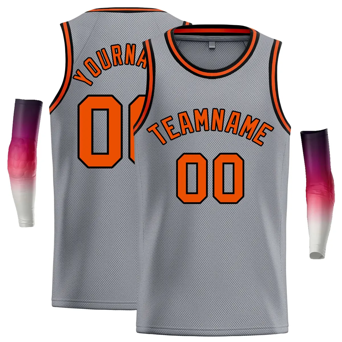 Dark Gray Orange-Black Classic Casual Basketball Jersey