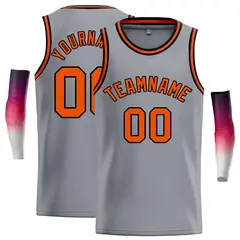 Dark Gray Orange-Black Classic Casual Basketball Jersey