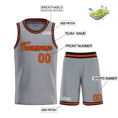 Dark Gray Orange-Black Heal Basketball Jersey Uniform Set 3