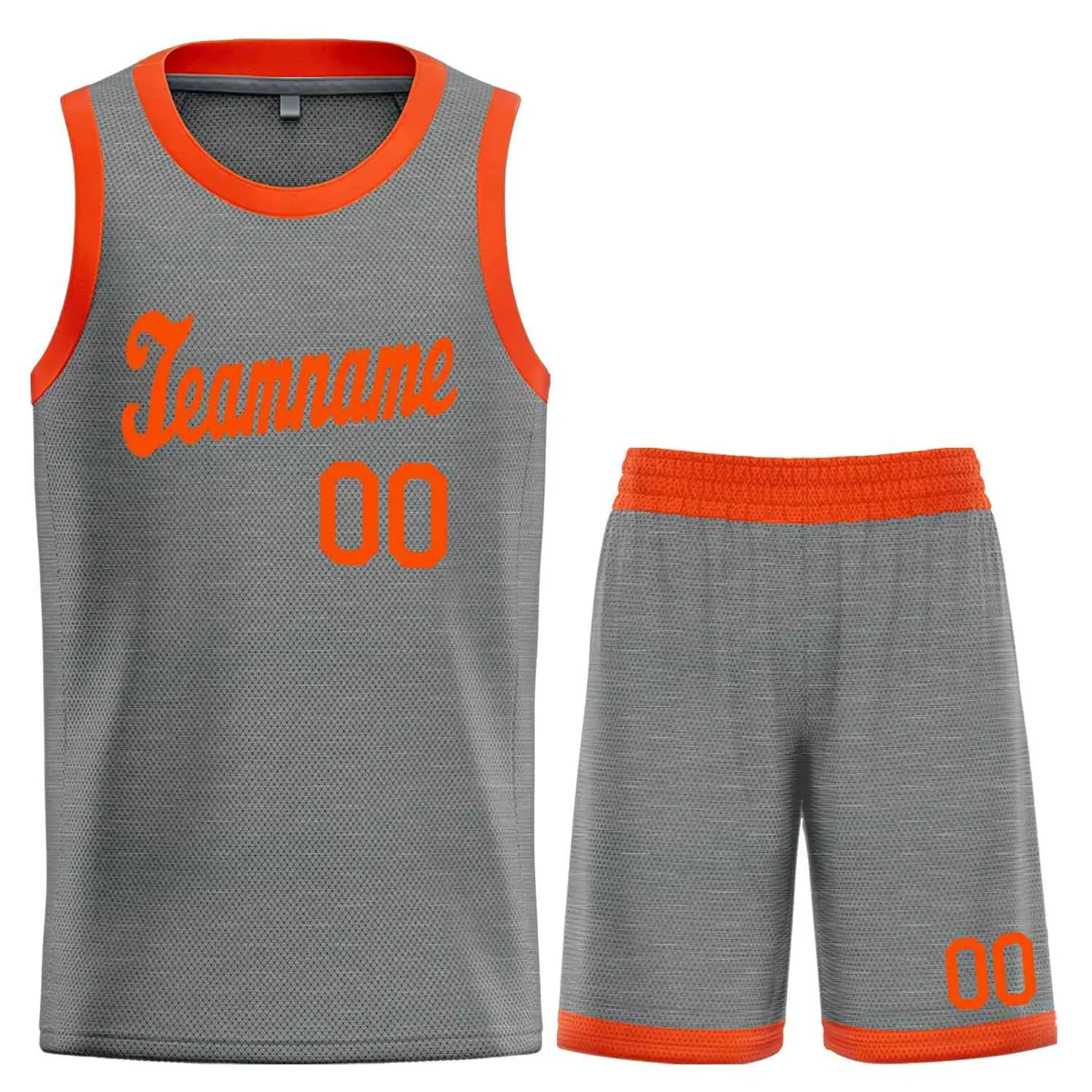 Dark Gray Orange Classic Basketball Uniform Jersey