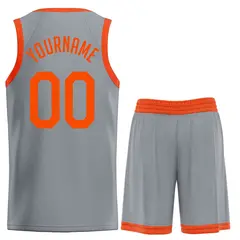 Dark Gray Orange Classic Basketball Uniform Jersey 2