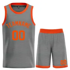 Dark Gray Orange Classic Bull Sets Basketball Jersey