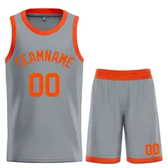 Dark Gray Orange Classic Bull Sets Basketball Jersey