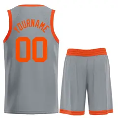 Dark Gray Orange Classic Bull Sets Basketball Jersey 2