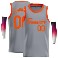 Dark Gray Orange Classic Casual Basketball Jersey