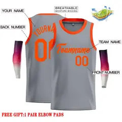 Dark Gray Orange Classic Casual Basketball Jersey 2