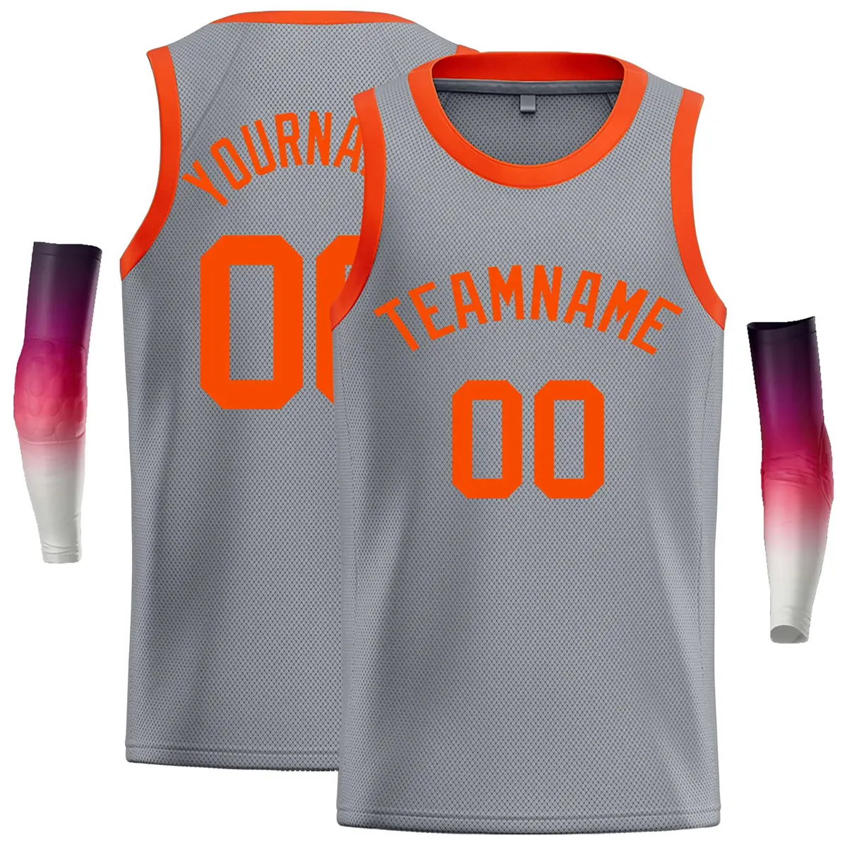 Dark Gray Orange Classic Casual Basketball Jersey