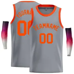 Dark Gray Orange Classic Casual Basketball Jersey