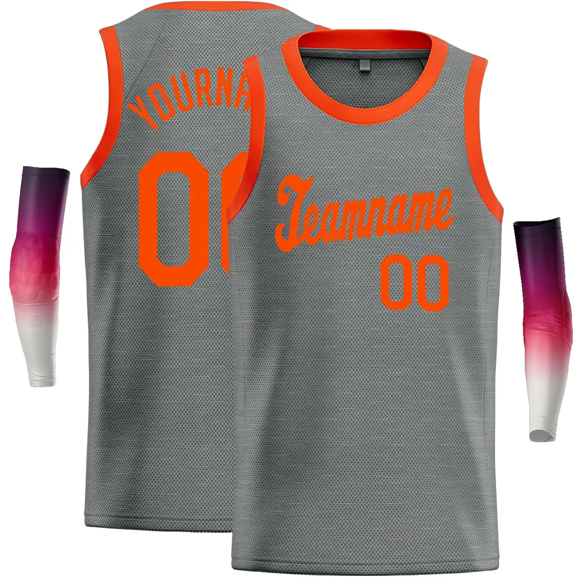 Dark Gray Orange Classic Casual Basketball Jersey