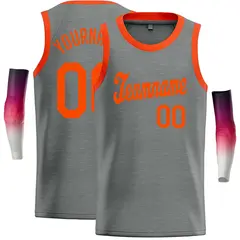 Dark Gray Orange Classic Casual Basketball Jersey 1