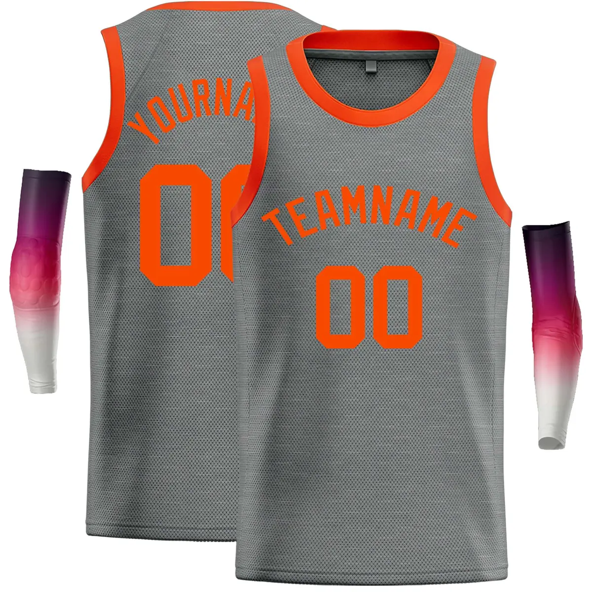 Dark Gray Orange Classic Casual Basketball Jersey