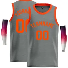 Dark Gray Orange Classic Casual Basketball Jersey