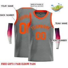 Dark Gray Orange Classic Casual Basketball Jersey 2