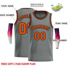 Dark Gray Orange Classic Casual Basketball Jersey 2