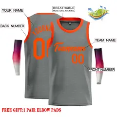 Dark Gray Orange Classic Casual Basketball Jersey 2