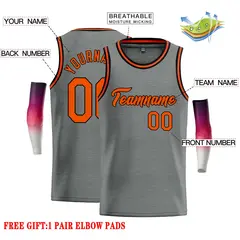 Dark Gray Orange Classic Casual Basketball Jersey 2