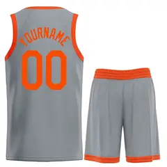 Dark Gray Orange Heal Basketball Jersey Uniform Set 2
