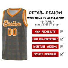 Dark Gray Orange Trailblazer Dot Pattern Basketball Jersey 2