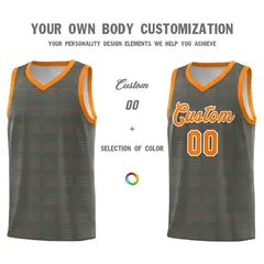 Dark Gray Orange Trailblazer Dot Pattern Basketball Jersey 3