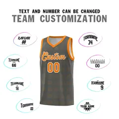 Dark Gray Orange Trailblazer Dot Pattern Basketball Jersey 4