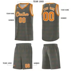 Dark Gray Orange Trailblazer Dot Pattern Basketball Jersey 5
