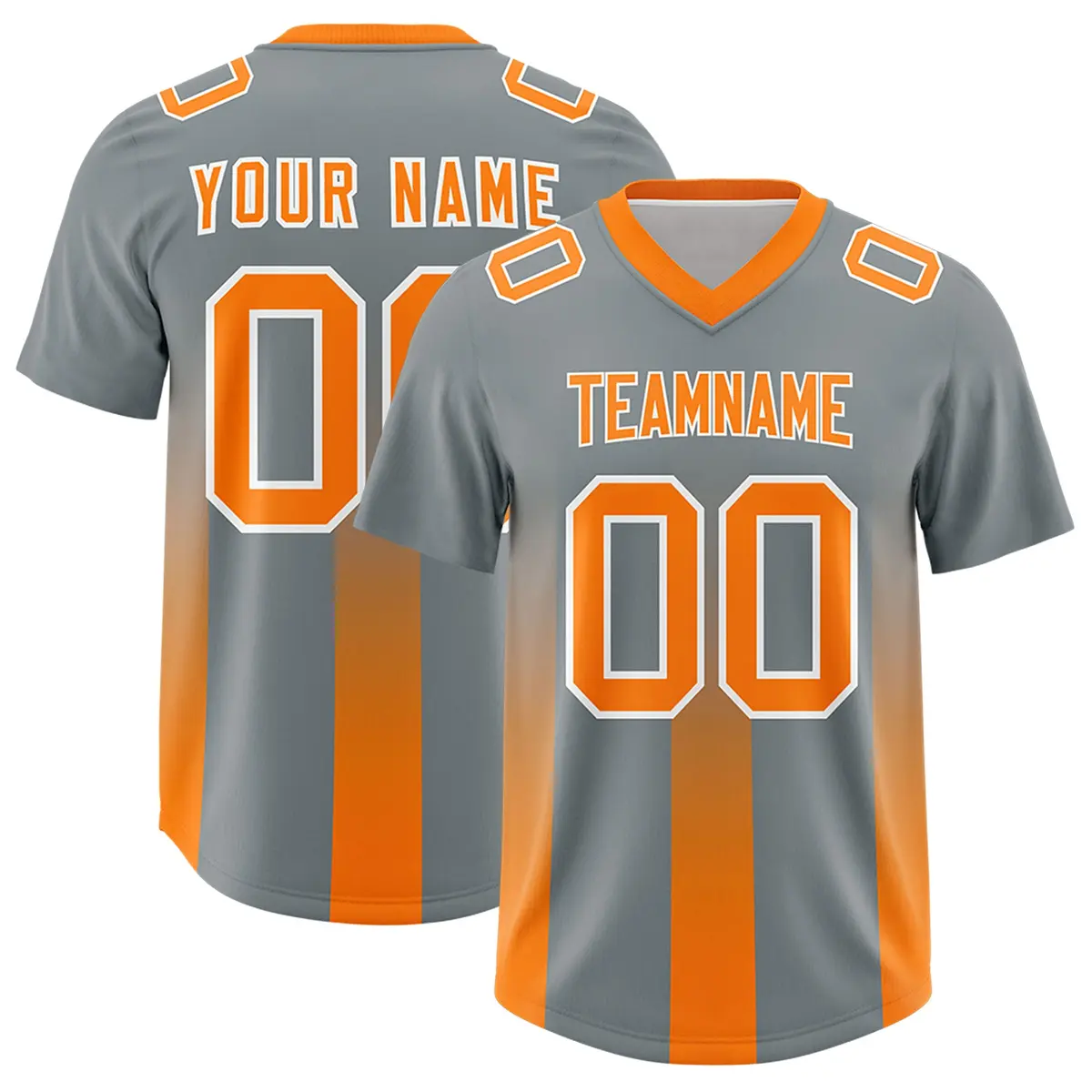 Dark Gray Orange Vertical Gradient Stripe Football Jersey