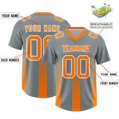 Dark Gray Orange Vertical Gradient Stripe Football Jersey 2