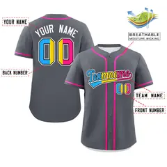 Dark Gray Pansexuality Pride Month Baseball Jersey 2