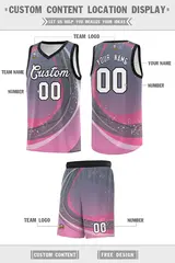 Dark Gray Pink Galaxy Graffiti Basketball Jersey 2