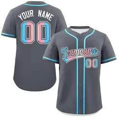 Dark Gray Powder Blue Transgender Pride Baseball Jersey