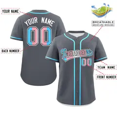 Dark Gray Powder Blue Transgender Pride Baseball Jersey 2