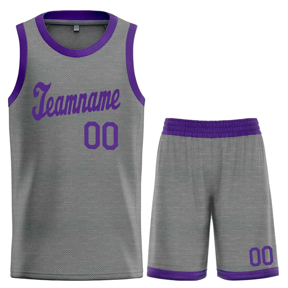 Dark Gray Purple Classic Basketball Uniform Jersey