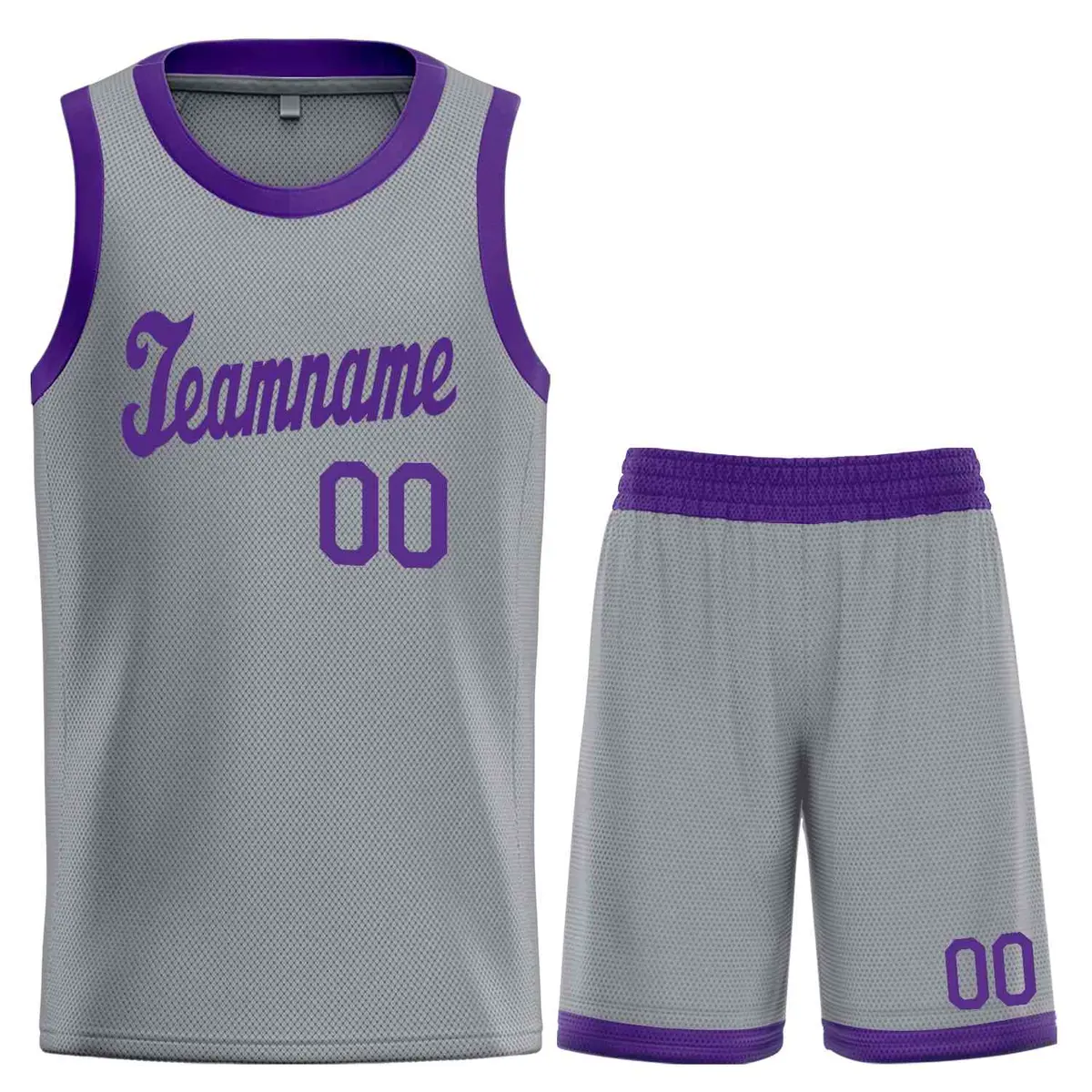 Dark Gray Purple Classic Basketball Uniform Jersey