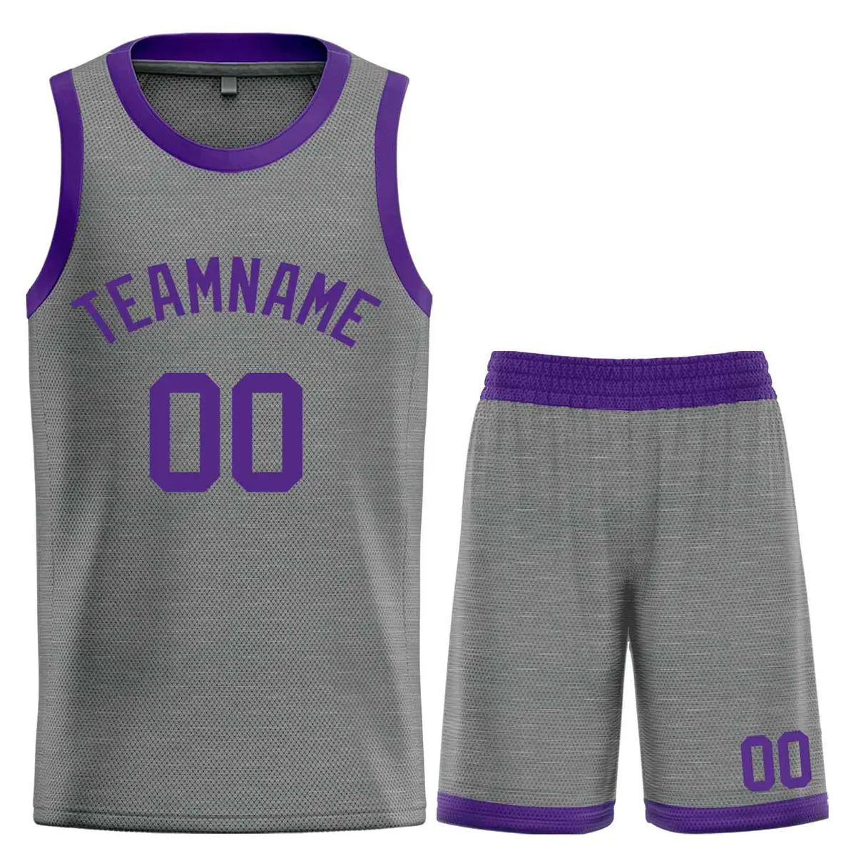 Dark Gray Purple Classic Bull Sets Basketball Jersey