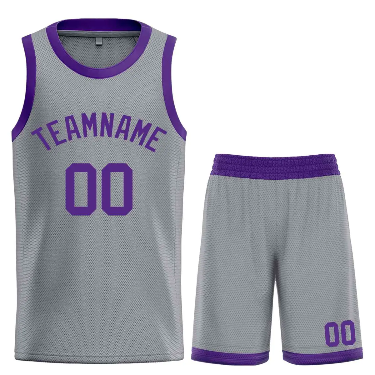 Dark Gray Purple Classic Bull Sets Basketball Jersey