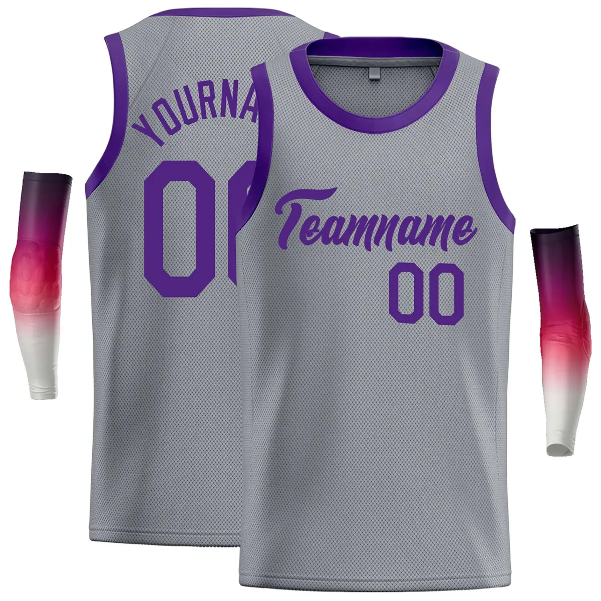 Dark Gray Purple Classic Casual Basketball Jersey
