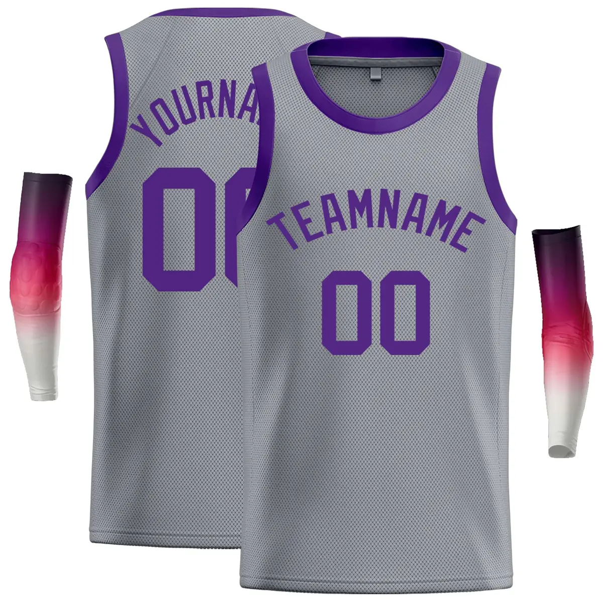 Dark Gray Purple Classic Casual Basketball Jersey