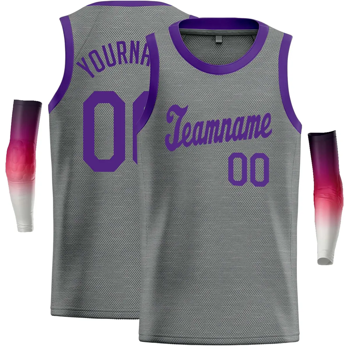 Dark Gray Purple Classic Casual Basketball Jersey