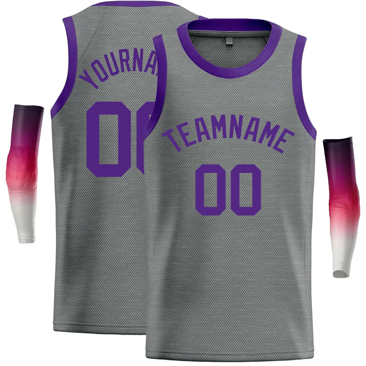 Dark Gray Purple Classic Casual Basketball Jersey