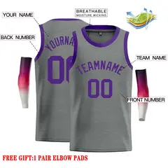 Dark Gray Purple Classic Casual Basketball Jersey 2