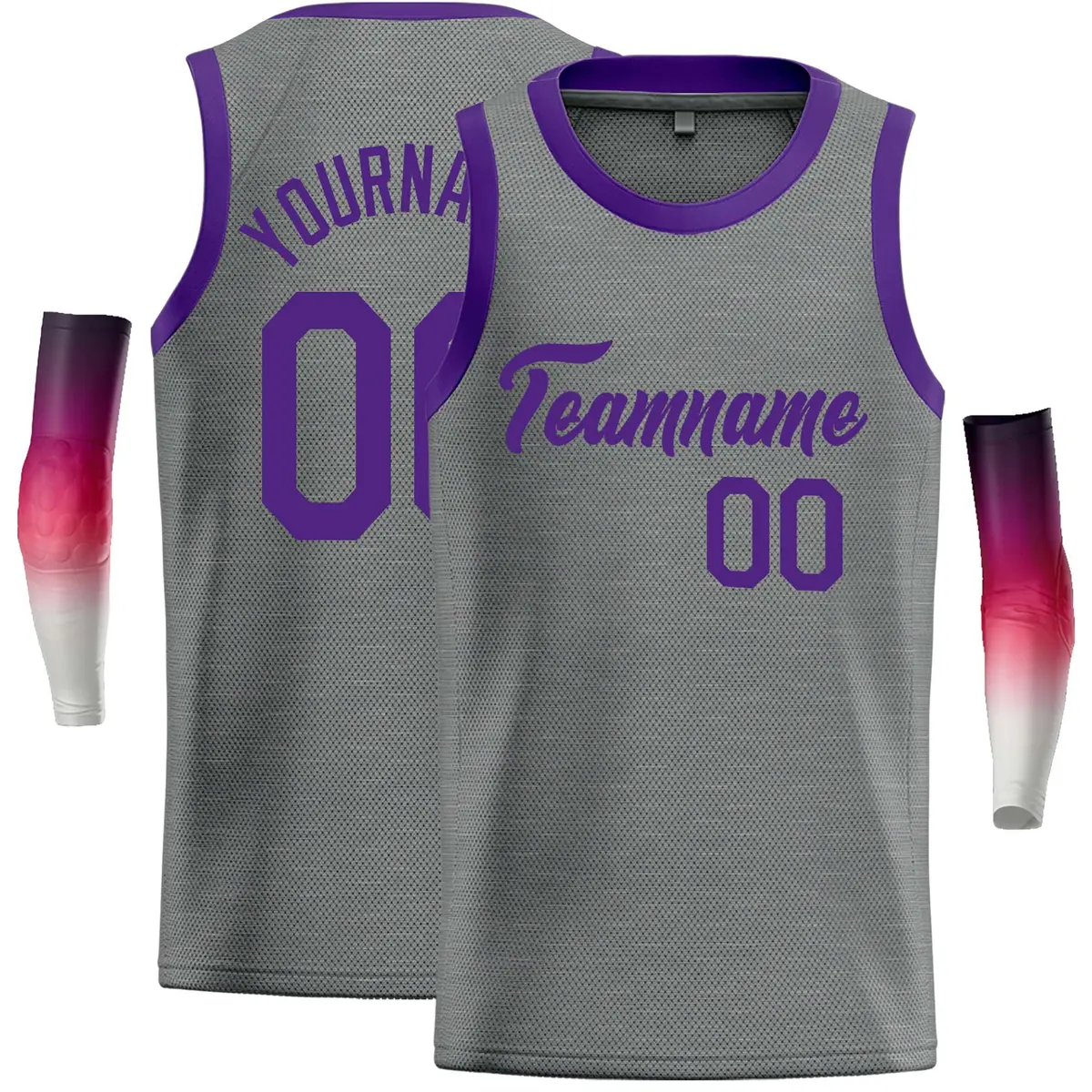 Dark Gray Purple Classic Casual Basketball Jersey