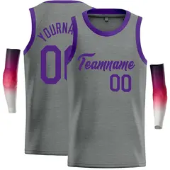 Dark Gray Purple Classic Casual Basketball Jersey