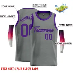 Dark Gray Purple Classic Casual Basketball Jersey 2
