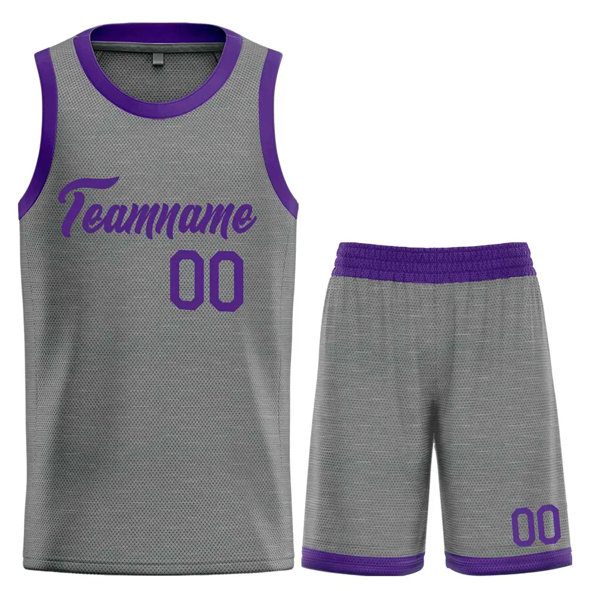 Dark Gray Purple Heal Classic Basketball Jersey
