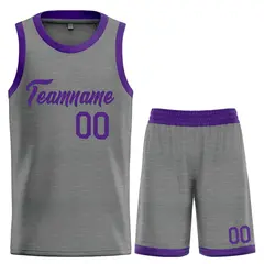 Dark Gray Purple Heal Classic Basketball Jersey