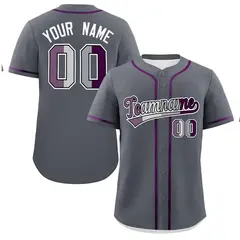 Dark Gray Purple Pride Month Classic Baseball Jersey