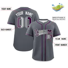 Dark Gray Purple Pride Month Classic Baseball Jersey 2
